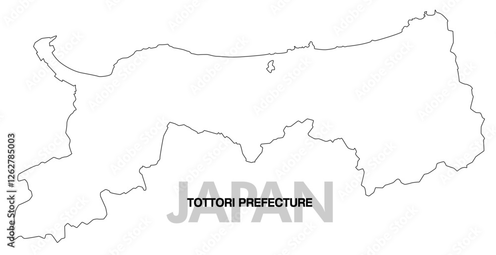 鳥取県の白地図 鳥取県の白地図