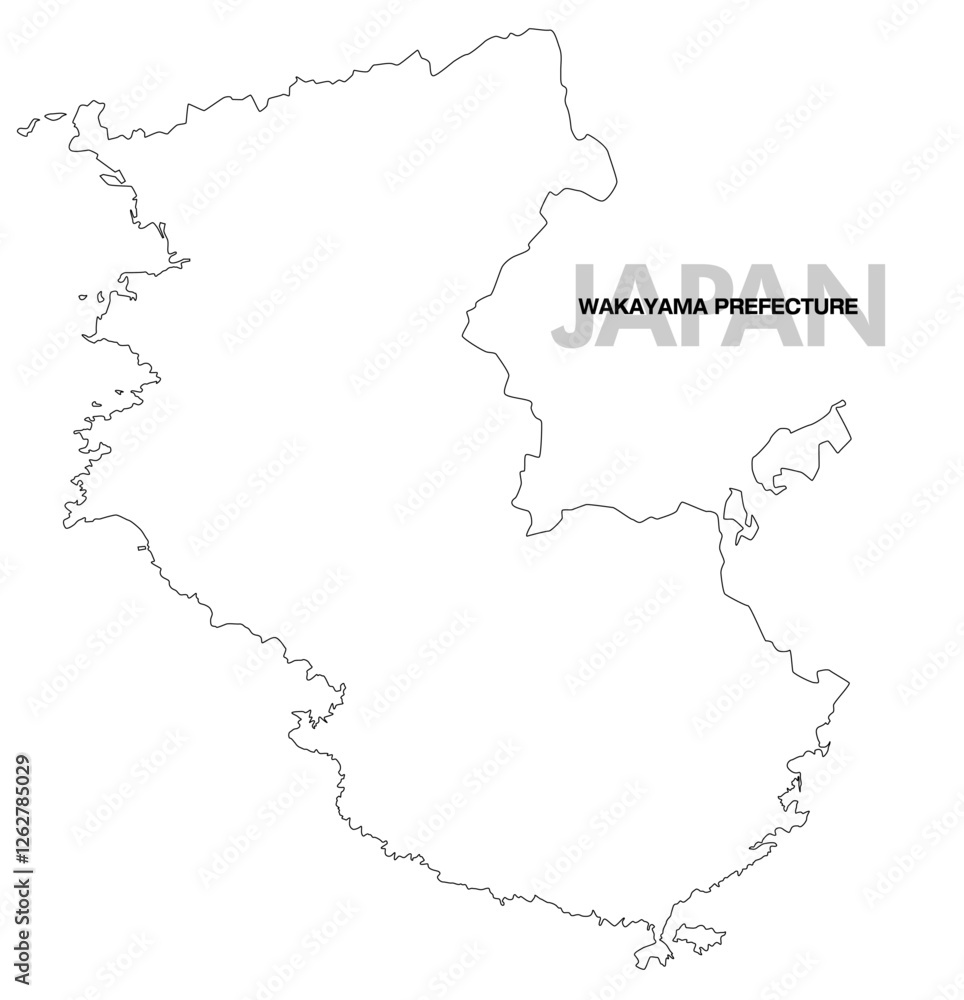 Fototapeta premium 和歌山県の白地図