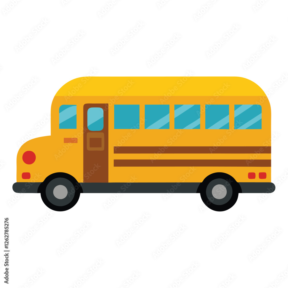 Vector Empty Yellow School Bus Design. Back to School Illustration. Side View.
Vector Empty Yellow School Bus Design. Back to School Illustration. Side View.