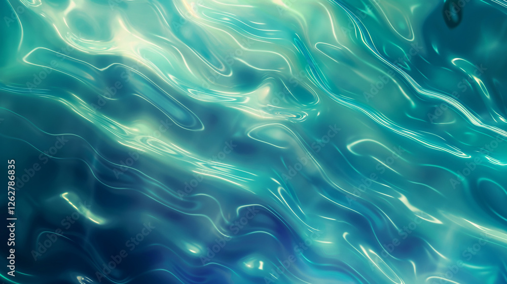 Fototapeta premium Clear blue water ripples across the surface, creating an abstract summer pattern