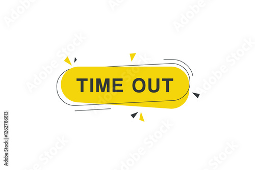 Time out banner vector modern label element design. web or marketing, advertising template.