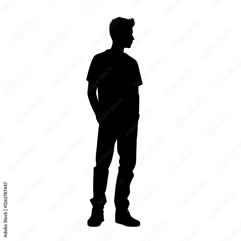 Fototapeta premium man standing silhouette