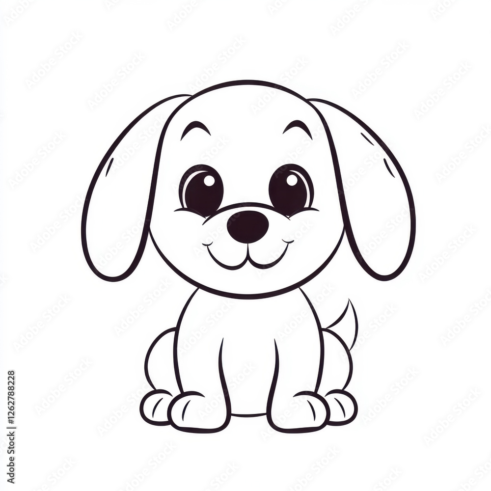 Cute cartoon dog with a cheerful expression, perfect for children's illustrations. isolated on white background. Cute cartoon dog with a cheerful expression, perfect for children's illustrations. isolated on white background.