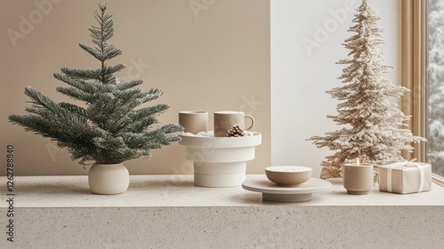 Wallpaper Mural Minimalist Christmas Decor: Neutral Tones and Festive Cheer Torontodigital.ca