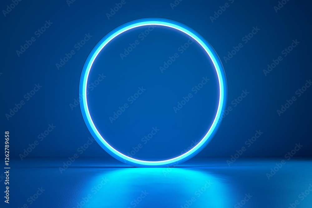 A stylish modern blue neon light frame 3D illustration. A stylish modern blue neon light frame 3D illustration.