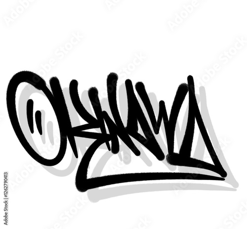 OKINAWA city name sprayed graffiti letters isolated hand drawn style