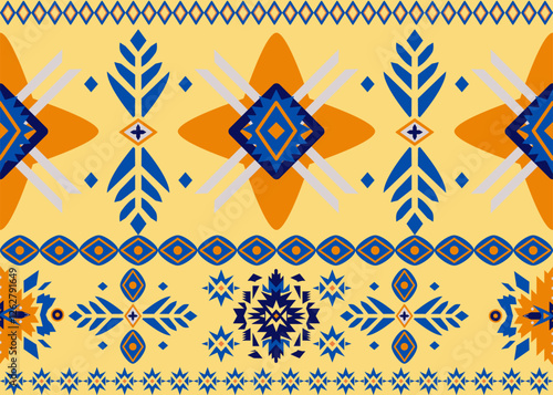 Vector design featuring native tribal patterns with geometric elements for fabric and decor