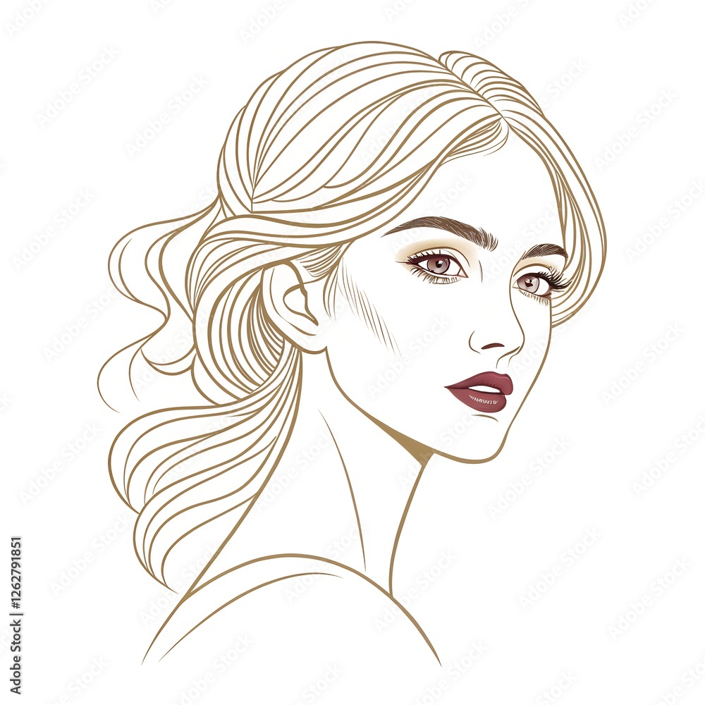 Set of stylized woman faces. Modern single line art. Woman beauty fashion concept, minimalistic style. Set of stylized woman faces. Modern single line art. Woman beauty fashion concept, minimalistic style.