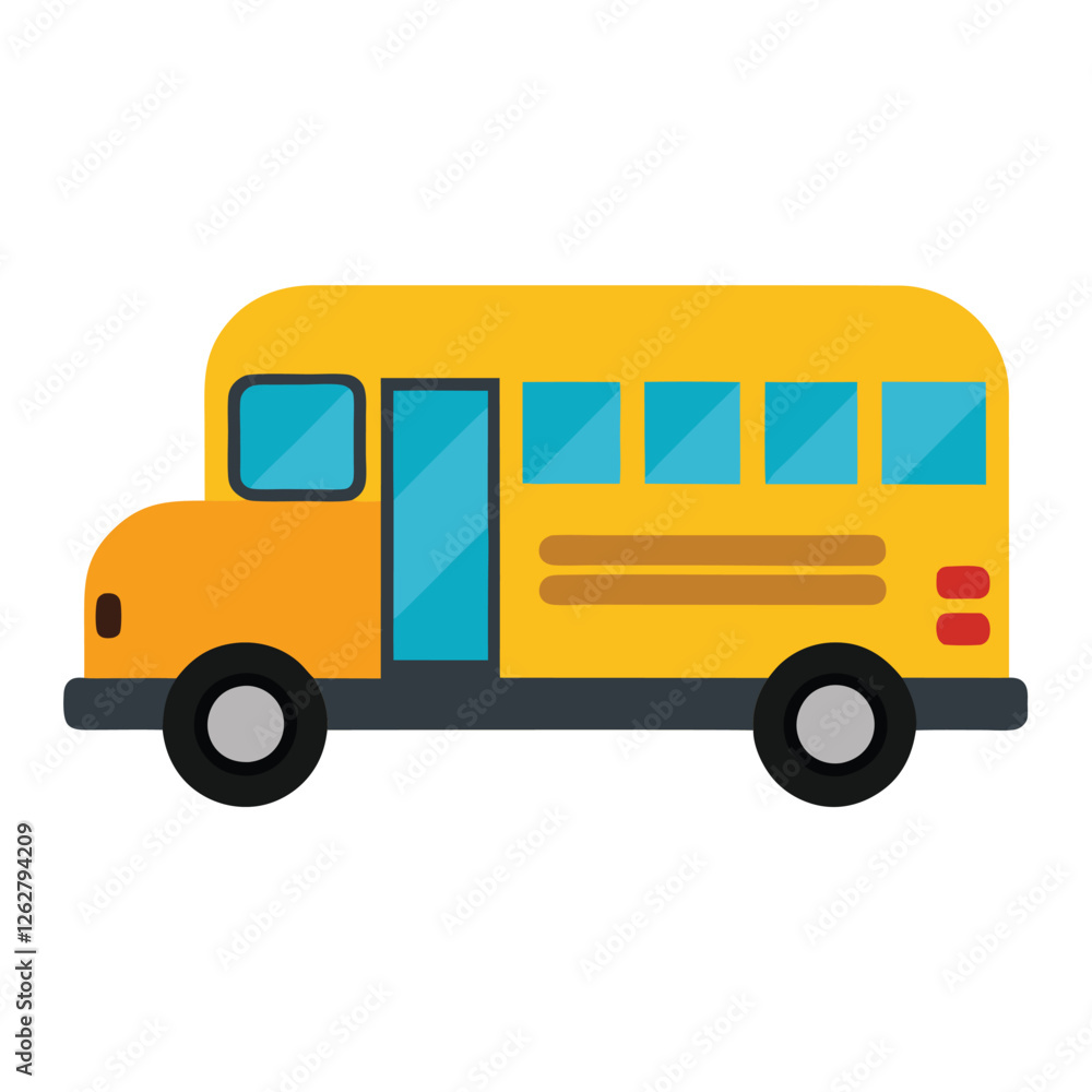 Vector Empty Yellow School Bus Design. Back to School Illustration. Side View.
Vector Empty Yellow School Bus Design. Back to School Illustration. Side View.