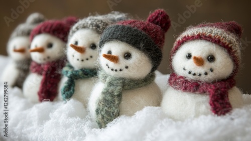Wallpaper Mural Adorable Needle-Felted Snowmen in Winter Wonderland Torontodigital.ca