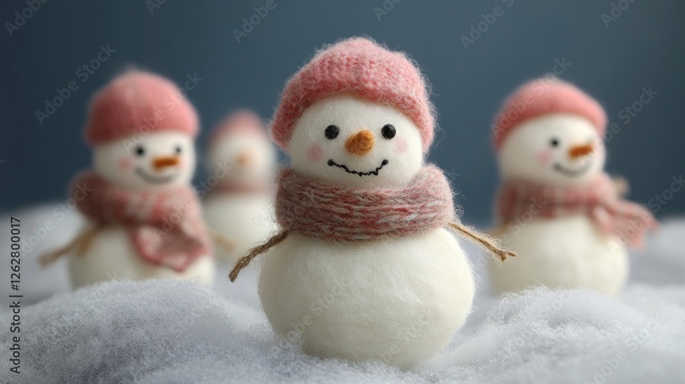 Adorable Felt Snowmen in Winter Wonderland Adorable Felt Snowmen in Winter Wonderland