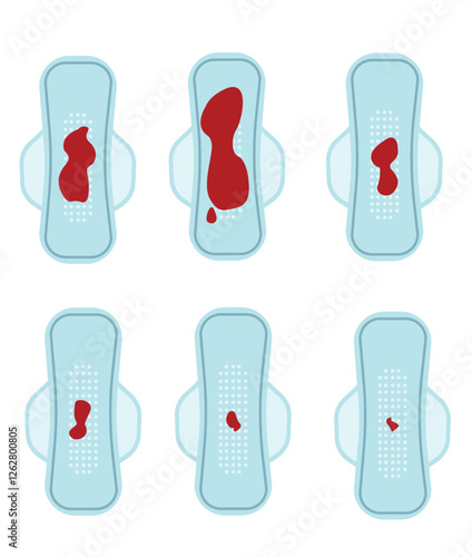Menstrual Cycle Vector Illustrations – Feminine Health  Wellness. Menstrual period