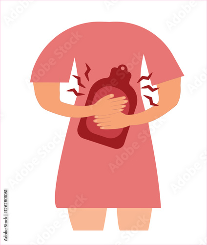 Menstrual Cycle Vector Illustrations – Feminine Health  Wellness. Menstrual period