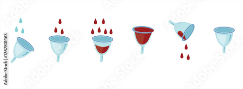 Menstrual Cycle Vector Illustrations – Feminine Health  Wellness. Menstrual period