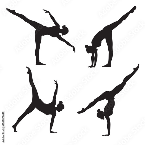 Gymnastics Silhouette Collection Vector Icons