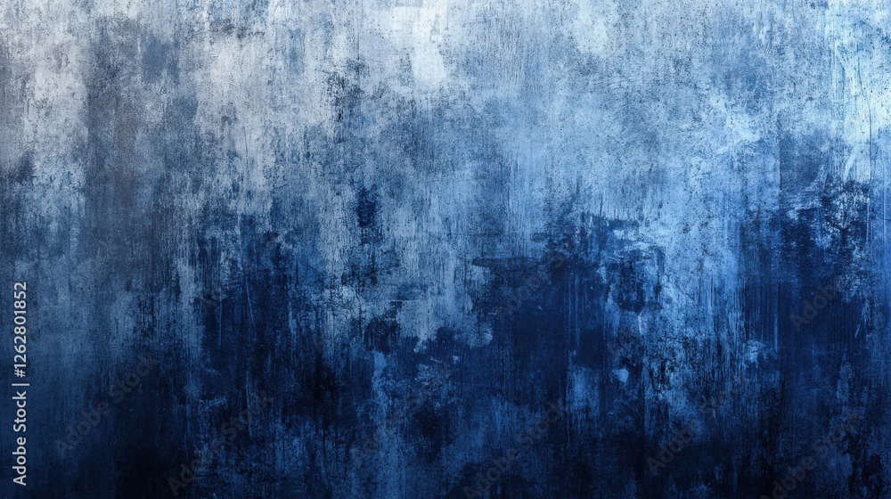 Fototapeta premium Abstract blue and gray grunge texture painting background with surface details