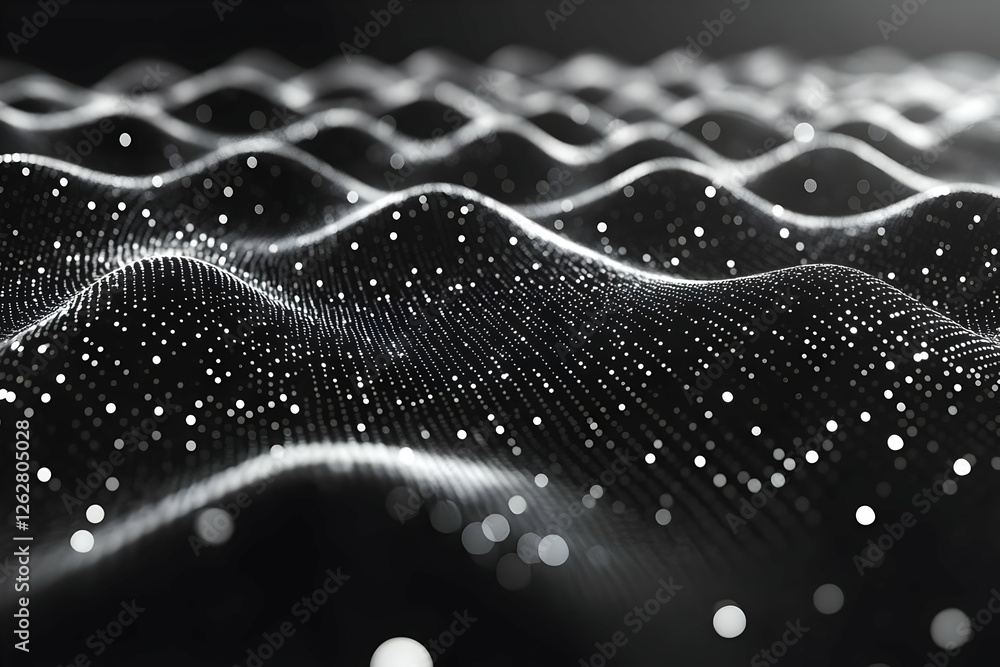 Abstract Digital Wave Pattern With Glowing Particles Abstract Digital Wave Pattern With Glowing Particles