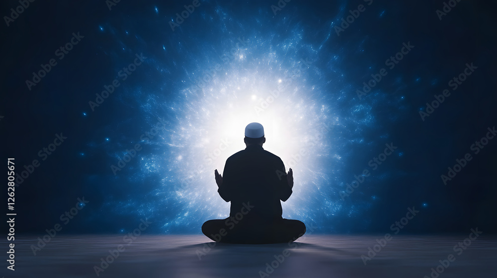 Muslim man in sujood position praying with cinematic lighting, symbolizing devotion, spirituality, and the beauty of Islamic worship in a serene atmosphere.
Muslim man in sujood position praying with cinematic lighting, symbolizing devotion, spirituality, and the beauty of Islamic worship in a serene atmosphere.