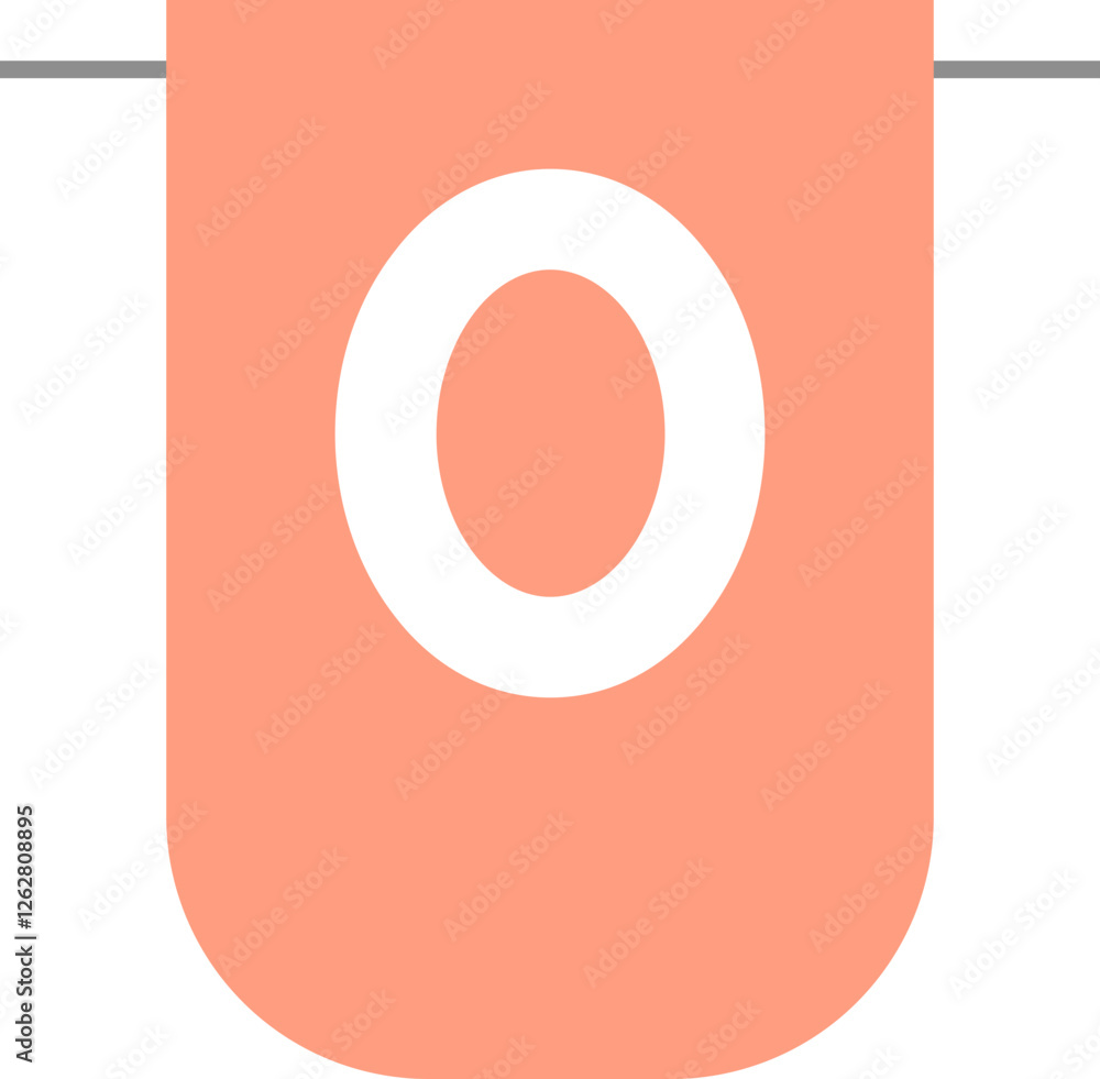 Letter O bunting flag Letter O bunting flag