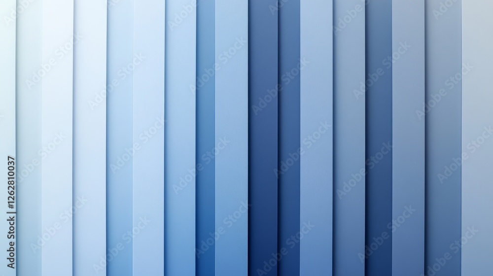 Fototapeta premium Blue vertical rectangles creating an abstract color gradient effect