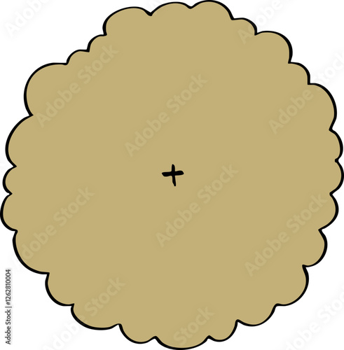 decoration hand drawn cartoon top view of tree illustration for landscape and architecture design.