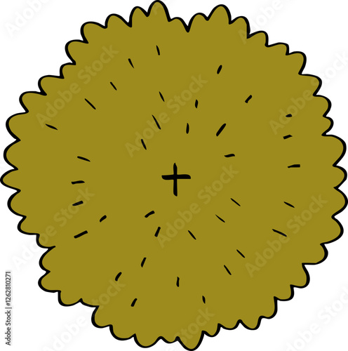 decoration hand drawn cartoon top view of tree illustration for landscape and architecture design.