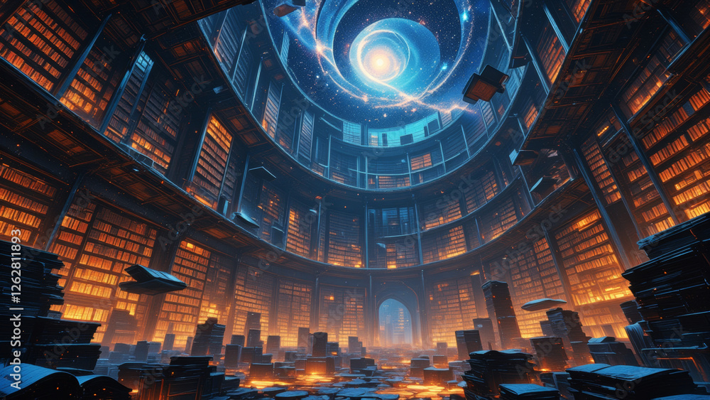 Fototapeta premium anime wallpaper surreal illustration background..