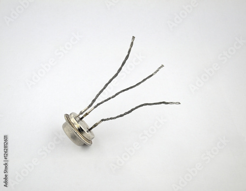 Powerful thyristor, transistor with flexible leads on a white background photo