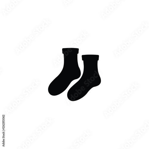 Black Socks silhouette vector design. Silhouette of a black socks on white background.