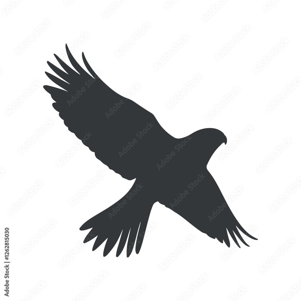 Obraz premium Flying falcon silhouette vector illustration