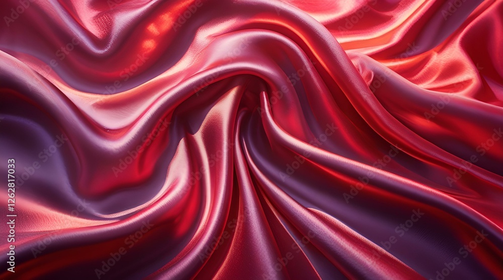 Fototapeta premium Create a full background with ripples through a silk light red fabric.