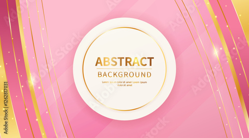 Luxurious pink wavy line abstract background with glittery decorative wavy line background for invitations, certificates, award nominations and covers