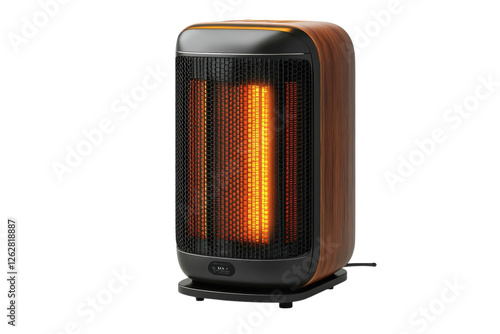 Compact ceramic space heater isolated on transparent background