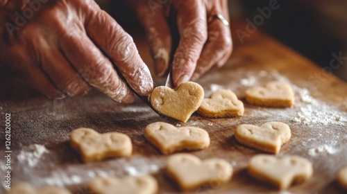 homemade heartshaped cookies baking photo