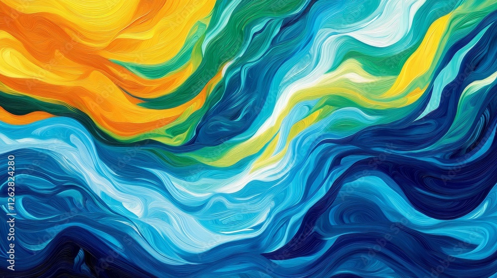 Obraz premium Abstract Landscape of Vibrant Colors