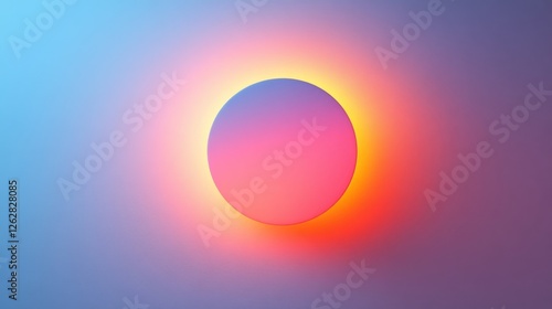 Gradient sphere with a glowing aura against blurred background
