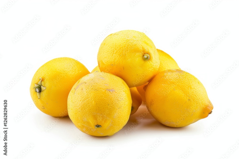 Fresh lemons on white background. Neural network AI generated Fresh lemons on white background. Neural network AI generated