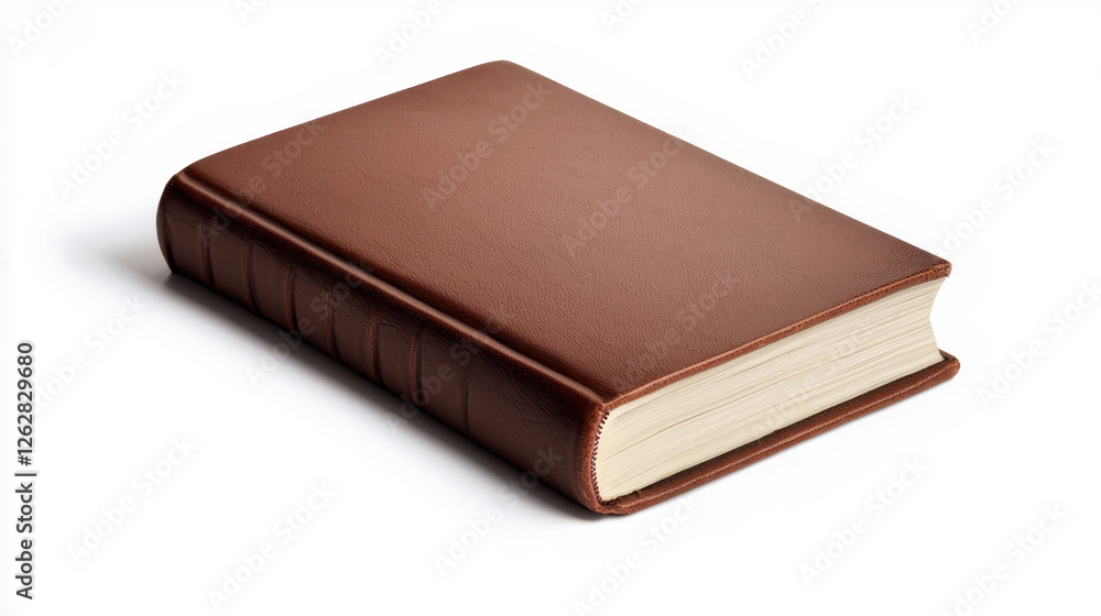 brown leather covered book with textured spine and blank pages brown leather covered book with textured spine and blank pages
