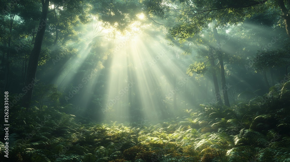 Fototapeta premium The interweaving of light and shadow in the forest