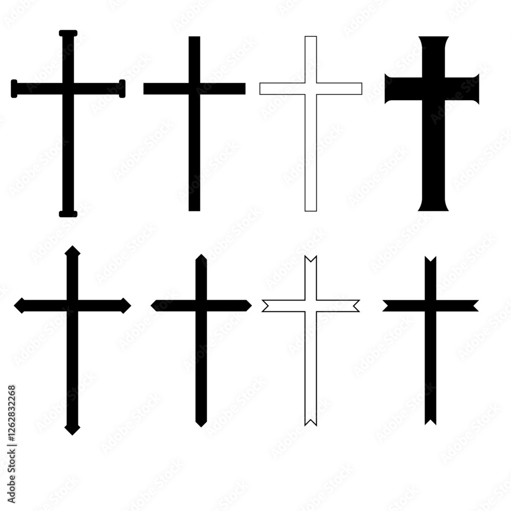 Christian Crosses - Religion - Set Christian Crosses - Religion - Set