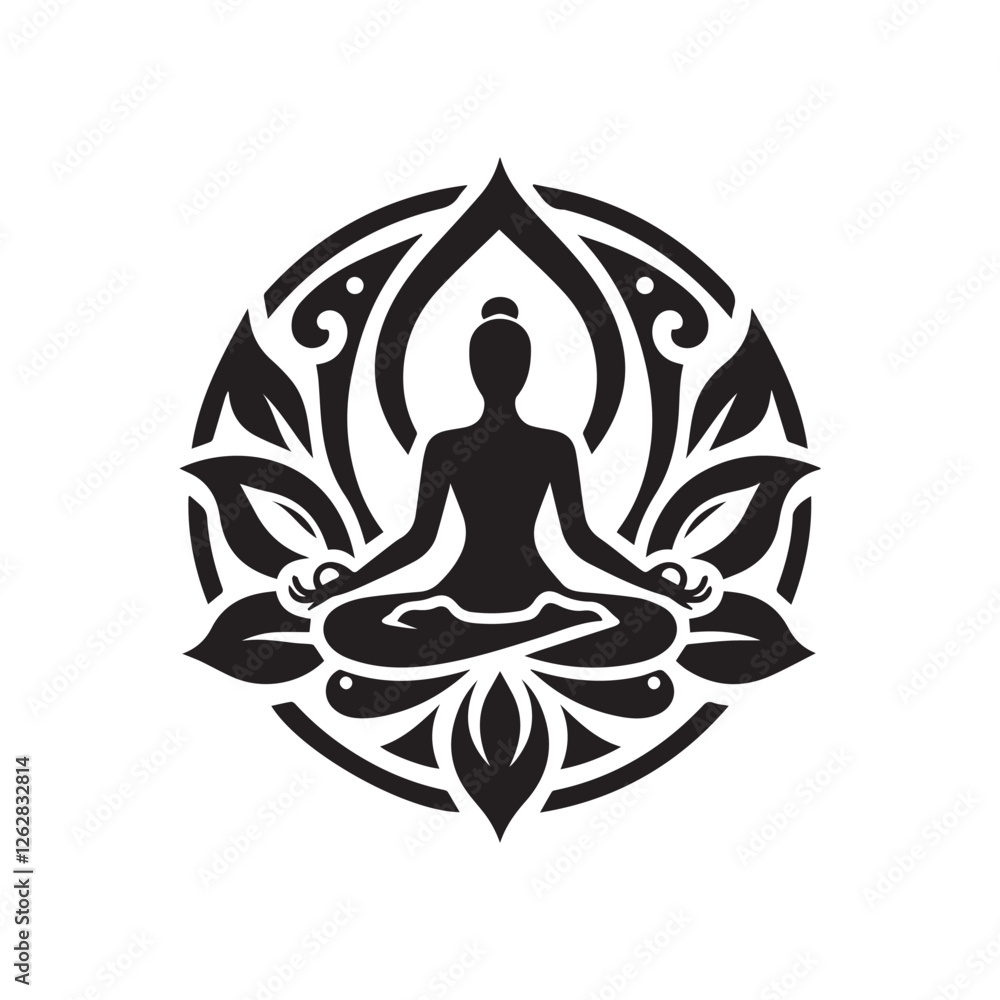 yoga silhouette vector on white background yoga silhouette vector on white background