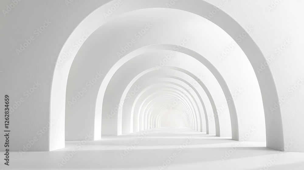 Abstract architecture background, futuristic white arched interior Abstract architecture background, futuristic white arched interior