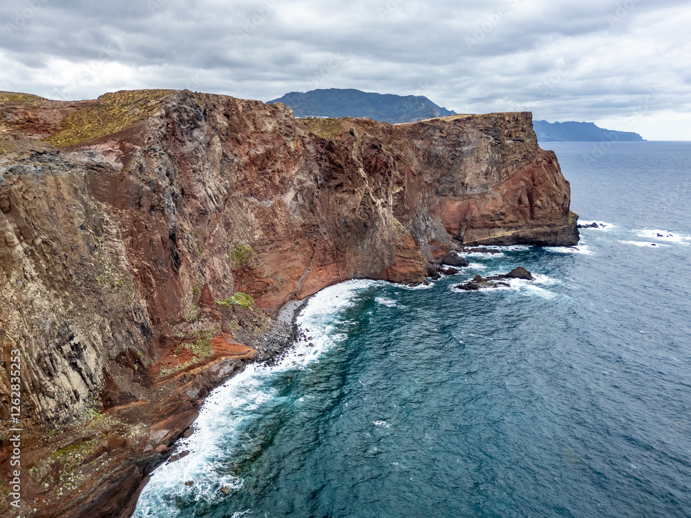 Area of nature reserve on Ponta de Sao Lourenco, easternmost point of Madeira Island in Portugal