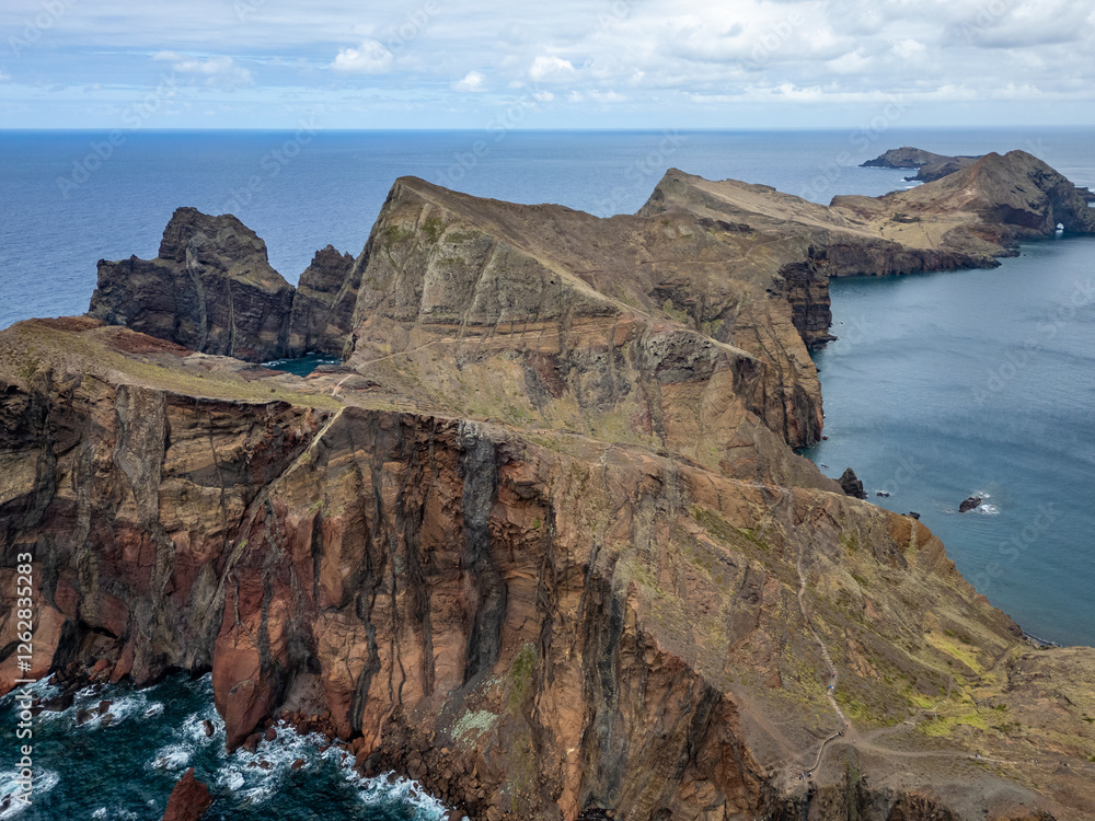 Area of Ponta de Sao Lourenco, easternmost point of Madeira Island in Portugal