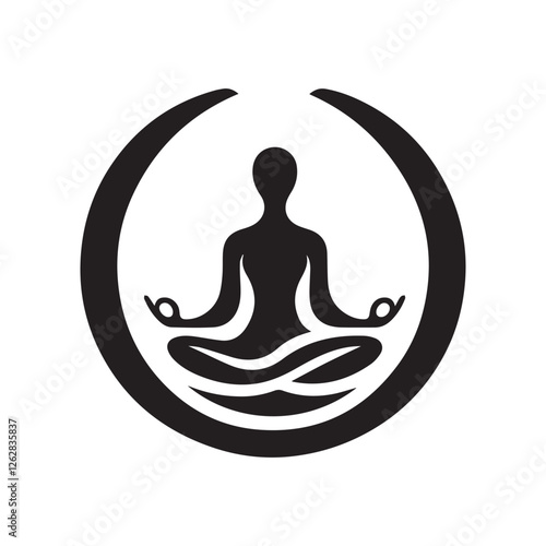 yoga lotus position silhoutee vector 