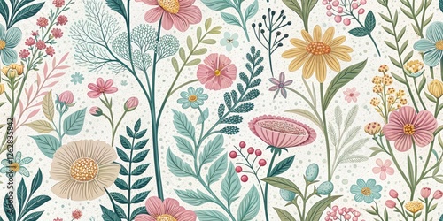 Wallpaper Mural Spring Garden Floral Clipart, Minimalist Paintbrush Stroke Illustration, Textured Background Torontodigital.ca