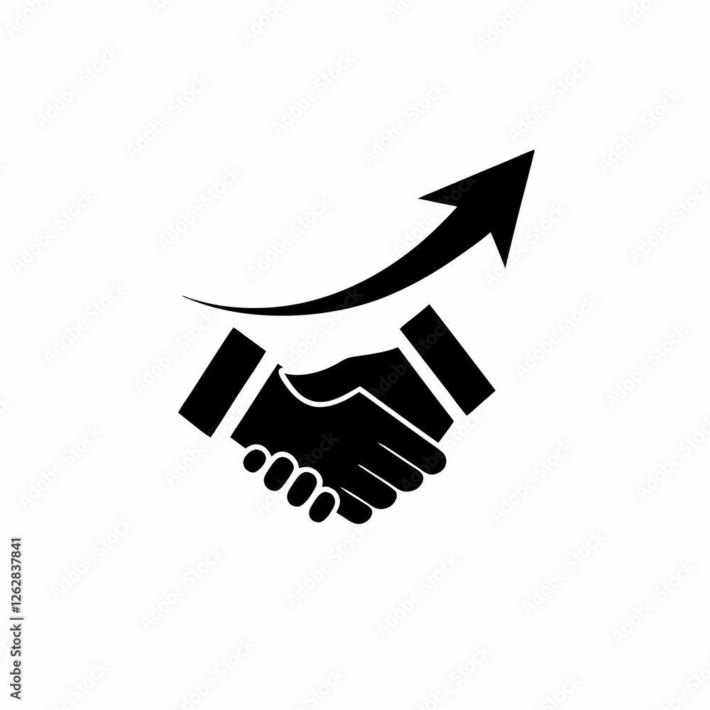 Obraz premium creative Business Deal or partnership icon and logo vector silhouette