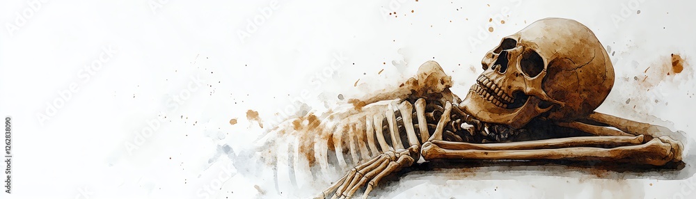 Skeleton model on white isolated background, human anatomy study. Skeleton model on white isolated background, human anatomy study.