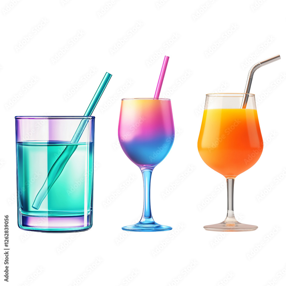 Colorful Drinks with Reusable Straws: A vibrant array of colorful drinks with reusable straws, promoting a sustainable and eco-friendly approach to enjoying beverages. Colorful Drinks with Reusable Straws: A vibrant array of colorful drinks with reusable straws, promoting a sustainable and eco-friendly approach to enjoying beverages.