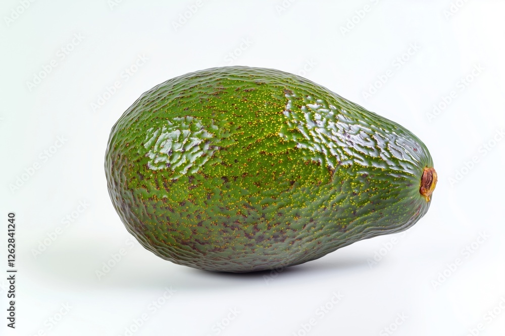 Halved ripe avocado with pit removed, decorative arrangement, isolated on white background Halved ripe avocado with pit removed, decorative arrangement, isolated on white background